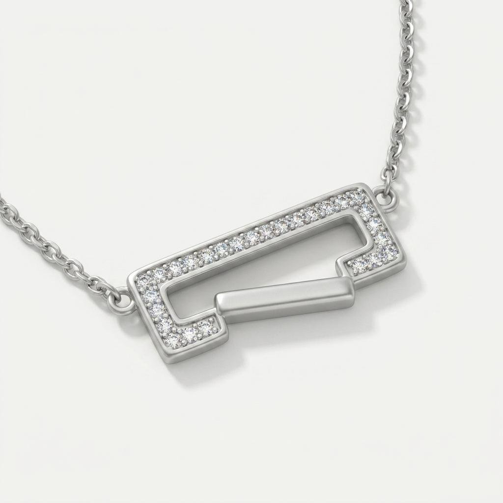 Crystal Link Pendant Necklace - Image 2