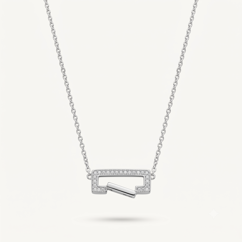 Crystal Link Pendant Necklace