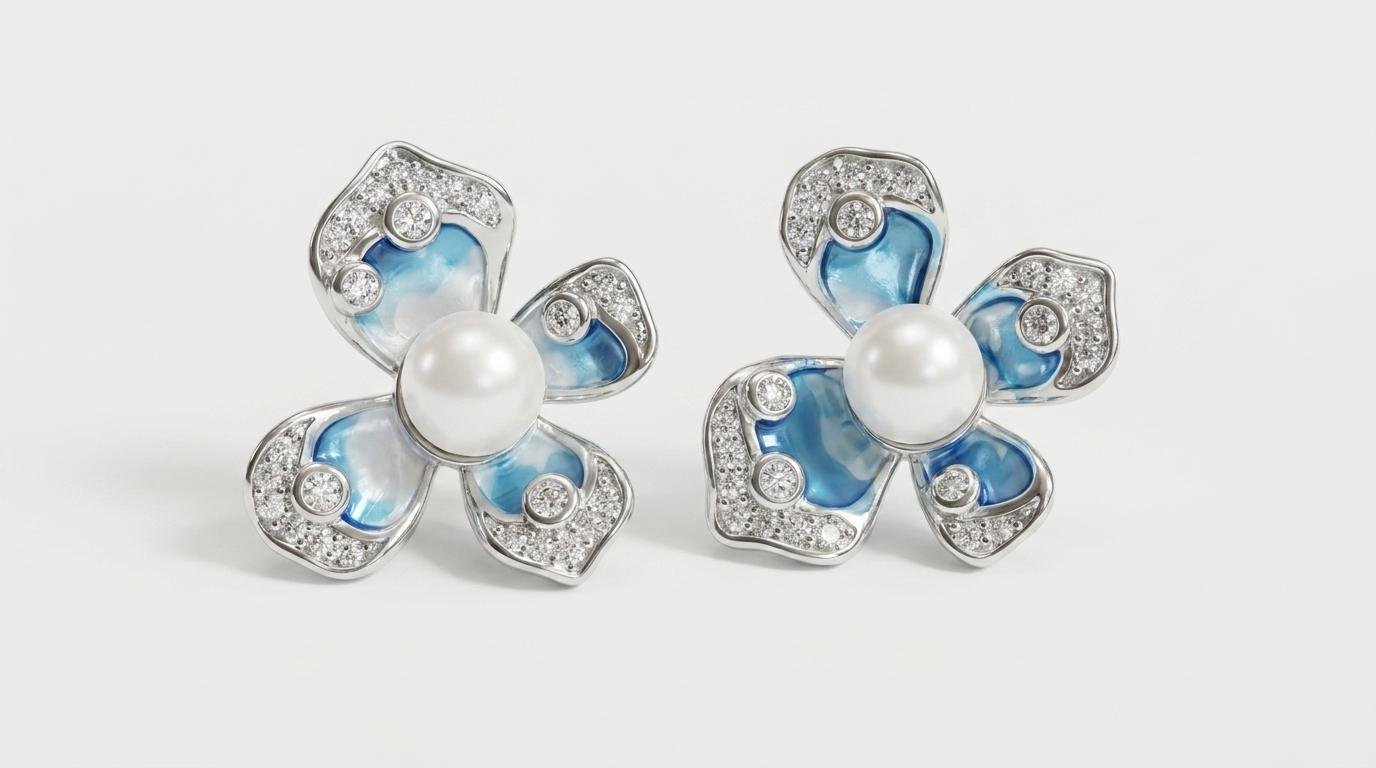 Sapphire Bloom Stud Earrings